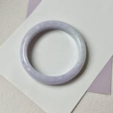 54.3mm A-Grade Natural Lavender Jadeite Modern Round Bangle No.152064