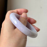 54.3mm A-Grade Natural Lavender Jadeite Modern Round Bangle No.152064
