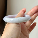 54.3mm A-Grade Natural Lavender Jadeite Modern Round Bangle No.152064