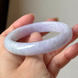 54.3mm A-Grade Natural Lavender Jadeite Modern Round Bangle No.152064