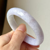 54.3mm A-Grade Natural Lavender Jadeite Modern Round Bangle No.152064