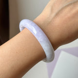 54.3mm A-Grade Natural Lavender Jadeite Modern Round Bangle No.152064