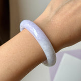 54.3mm A-Grade Natural Lavender Jadeite Modern Round Bangle No.152064