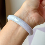 54.3mm A-Grade Natural Lavender Jadeite Modern Round Bangle No.152064
