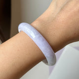 54.3mm A-Grade Natural Lavender Jadeite Modern Round Bangle No.152064