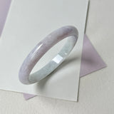 58.6mm A-Grade Natural Lavender Green Jadeite Modern Round Bangle No.152060