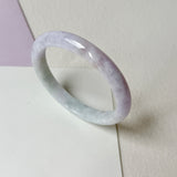 58.6mm A-Grade Natural Lavender Green Jadeite Modern Round Bangle No.152060