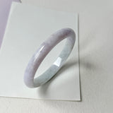 58.6mm A-Grade Natural Lavender Green Jadeite Modern Round Bangle No.152060