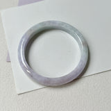 58.6mm A-Grade Natural Lavender Green Jadeite Modern Round Bangle No.152060