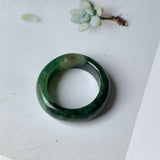 SOLD OUT: 17.1mm A-Grade Natural Imperial Green Jadeite Abacus Ring Band No.161936