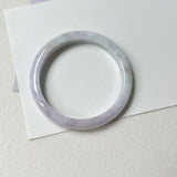 58.6mm A-Grade Natural Lavender Green Jadeite Modern Round Bangle No.152060