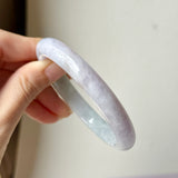 58.6mm A-Grade Natural Lavender Green Jadeite Modern Round Bangle No.152060