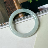 51.7mm A-Grade Natural Floral Jadeite Traditional Round Bangle No. 152182