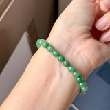 6.3mm A-Grade Natural Imperial Green Jadeite Bracelet No. 190467