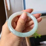 51.7mm A-Grade Natural Floral Jadeite Traditional Round Bangle No. 152182