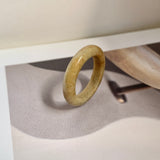 17.6mm A-Grade Light Greenish Brown Jadeite Ring Band No. 161836