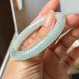 51.7mm A-Grade Natural Floral Jadeite Traditional Round Bangle No. 152182