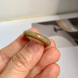 17.6mm A-Grade Light Greenish Brown Jadeite Ring Band No. 161836