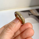 17.6mm A-Grade Light Greenish Brown Jadeite Ring Band No. 161836