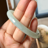 51.7mm A-Grade Natural Floral Jadeite Traditional Round Bangle No. 152182