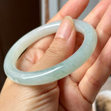 51.7mm A-Grade Natural Floral Jadeite Traditional Round Bangle No. 152182