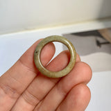 17.6mm A-Grade Light Greenish Brown Jadeite Ring Band No. 161836