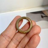 17.6mm A-Grade Light Greenish Brown Jadeite Ring Band No. 161836