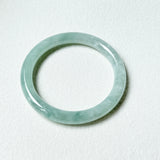 54.5mm A-Grade Natural Light Green Jadeite Traditional Round Bangle No.152048