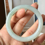 51.7mm A-Grade Natural Floral Jadeite Traditional Round Bangle No. 152182