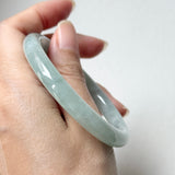 54.5mm A-Grade Natural Light Green Jadeite Traditional Round Bangle No.152048