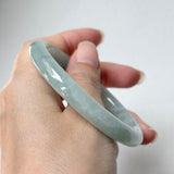 54.5mm A-Grade Natural Light Green Jadeite Traditional Round Bangle No.152048