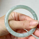 54.5mm A-Grade Natural Light Green Jadeite Traditional Round Bangle No.152048