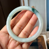 53.6mm A-Grade Natural Floral Jadeite Traditional Round Bangle No. 152183