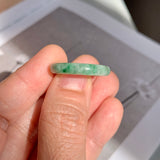 16.7mm A-Grade Natural Moss On Snow Jadeite Ring Band No. 162177