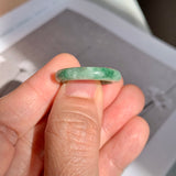 16.7mm A-Grade Natural Moss On Snow Jadeite Ring Band No. 162177