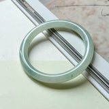 54.6mm A-Grade Natural Floral Jadeite Traditional Round Bangle No. 152184