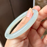 54.6mm A-Grade Natural Floral Jadeite Traditional Round Bangle No. 152184