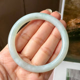 54.6mm A-Grade Natural Floral Jadeite Traditional Round Bangle No. 152184
