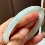 54.6mm A-Grade Natural Floral Jadeite Traditional Round Bangle No. 152184