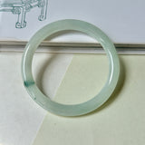 56.4mm A-Grade Natural Floral Jadeite Traditional Round Bangle No. 152185