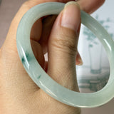 56.4mm A-Grade Natural Floral Jadeite Traditional Round Bangle No. 152185