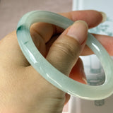 56.4mm A-Grade Natural Floral Jadeite Traditional Round Bangle No. 152185