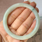 56.4mm A-Grade Natural Floral Jadeite Traditional Round Bangle No. 152185