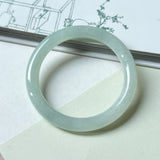 56mm A-Grade Natural Light Green Jadeite Traditional Round Bangle No. 152186