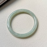 54.6mm A-Grade Natural Light Green Jadeite Traditional Round Bangle No.152049