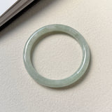 54.6mm A-Grade Natural Light Green Jadeite Traditional Round Bangle No.152049