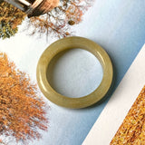 19.4mm A-Grade Natural Yellow Jadeite Abacus Ring Band No.161597