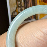 56mm A-Grade Natural Light Green Jadeite Traditional Round Bangle No. 152186