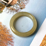 19.4mm A-Grade Natural Yellow Jadeite Abacus Ring Band No.161596