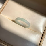 17mm A-Grade White Green Jadeite Slim Cut Ring Band No. 162598